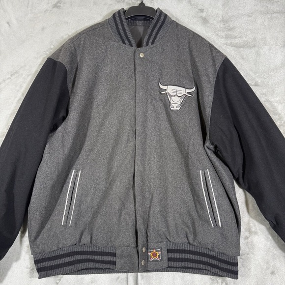 NBA Chicago‎ Bulls Embroidered 2-Tone Varsity Jacket by JH Designs Men's 2XL